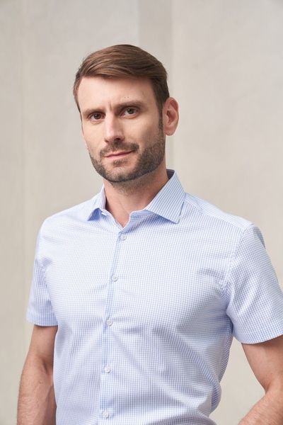 Сорочка чоловіча з коротким рукавом прямого крою TK211 TK211.05.00 фото