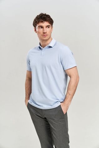 Чоловіче блакитне поло Frantini Polo227 Polo227.01.03 фото