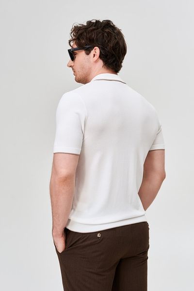 Чоловіче біле поло з візерунком Frantini Polo250 Polo250.00.00 фото
