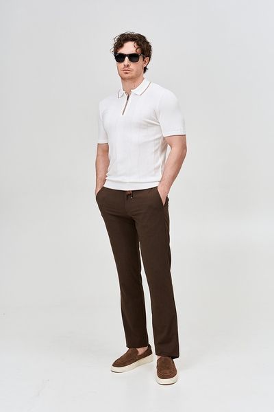 Чоловіче біле поло з візерунком Frantini Polo250 Polo250.00.00 фото