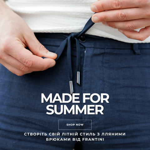 Лляні брюки для чоловіків із натурального льону Frantini